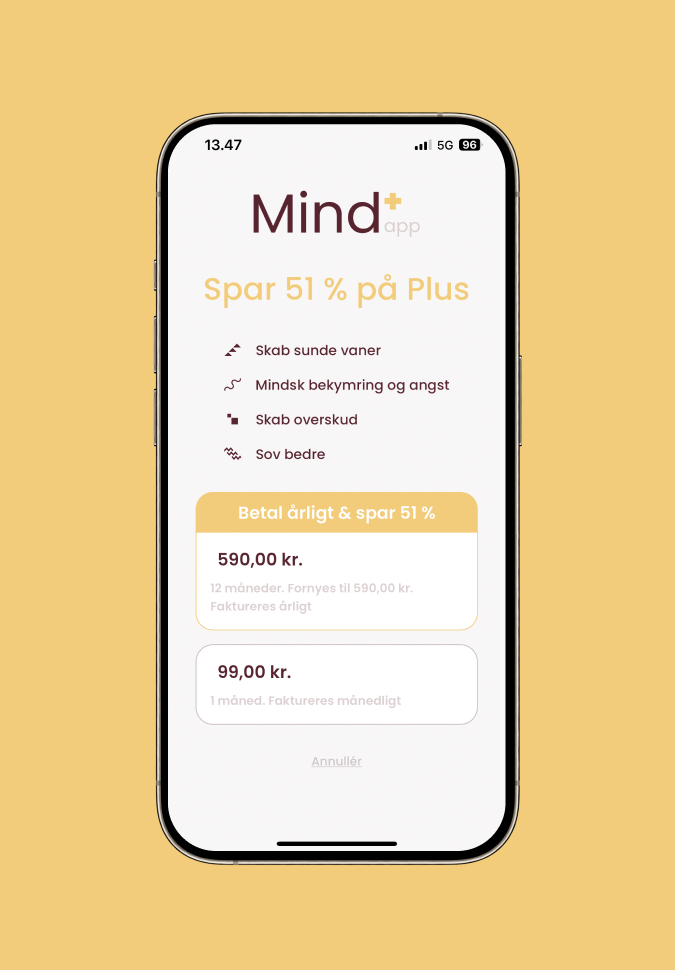 Mind+ app, payment screen showing a 51% discount on an annual Plus subscription